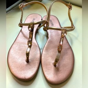 Ana Capri Sandals With Pink Crystals Rubber Sole - size 38